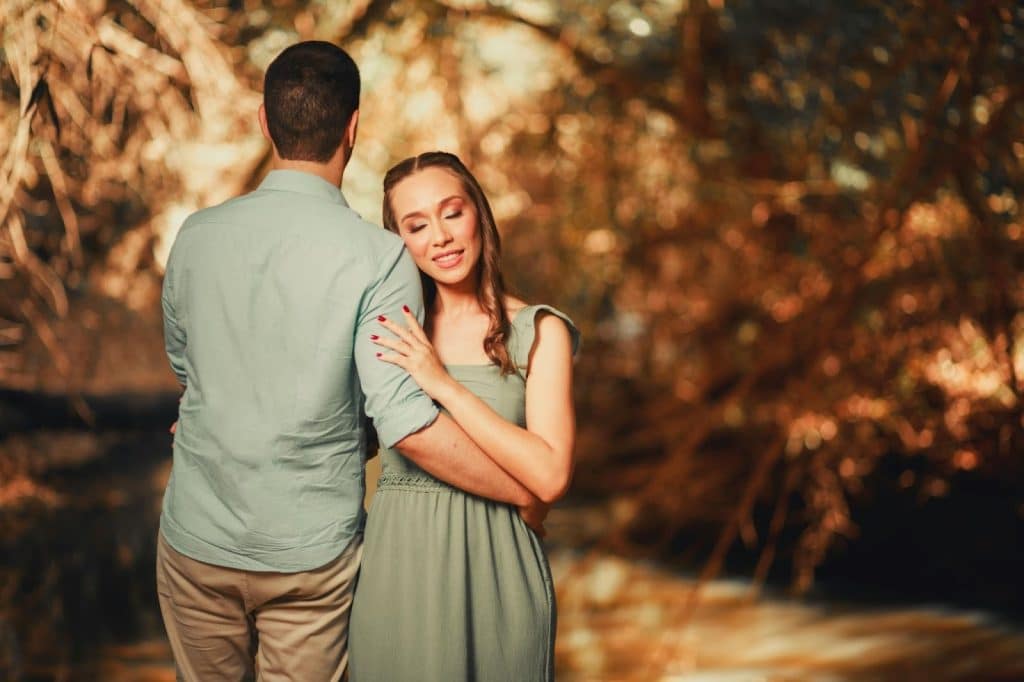 A man and woman close to each other