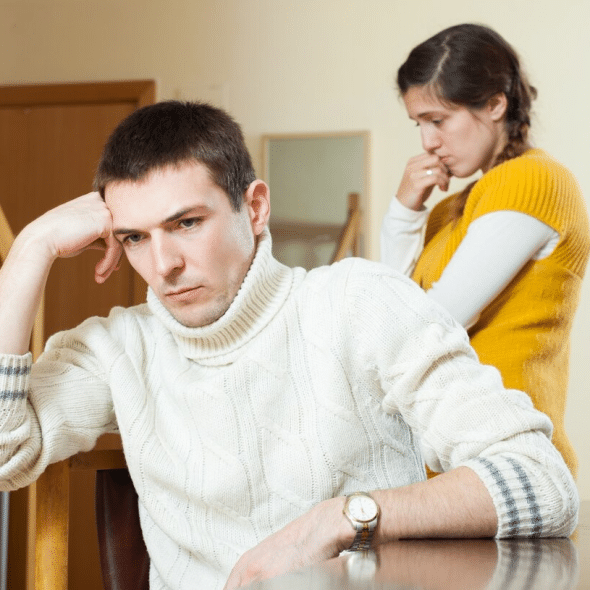 Man having conflict with wife