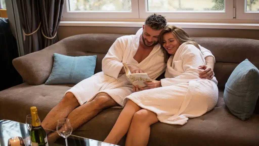 A couple reading a book together