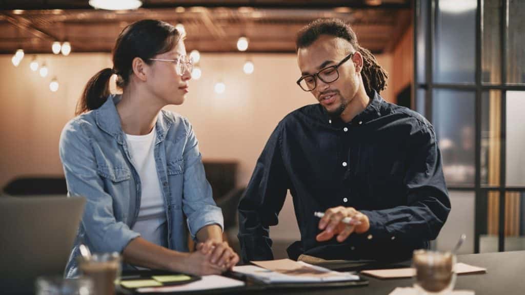 A man and woman having a conversation