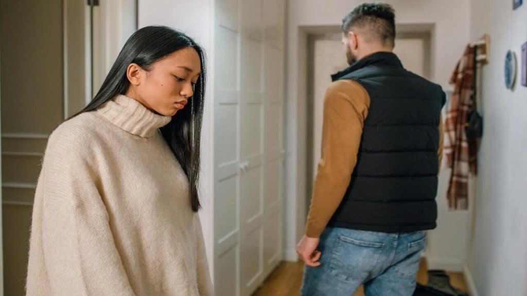 A couple after an upsetting conversation