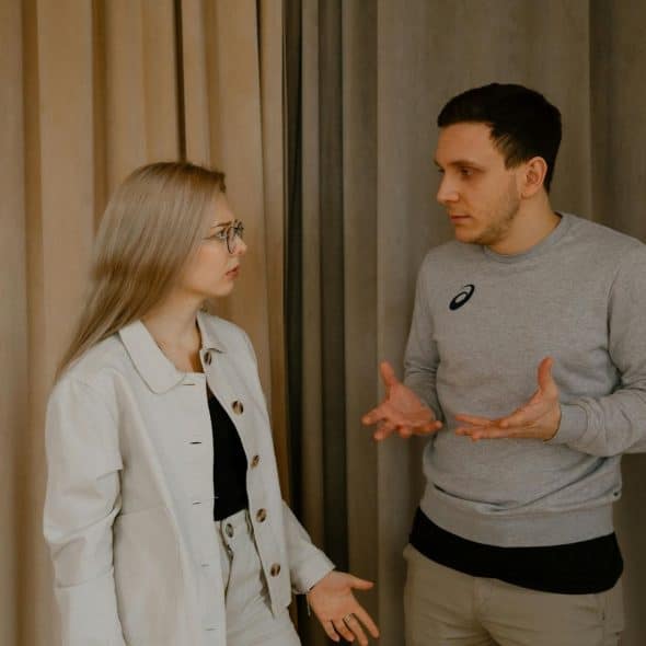 A man criticizing a woman