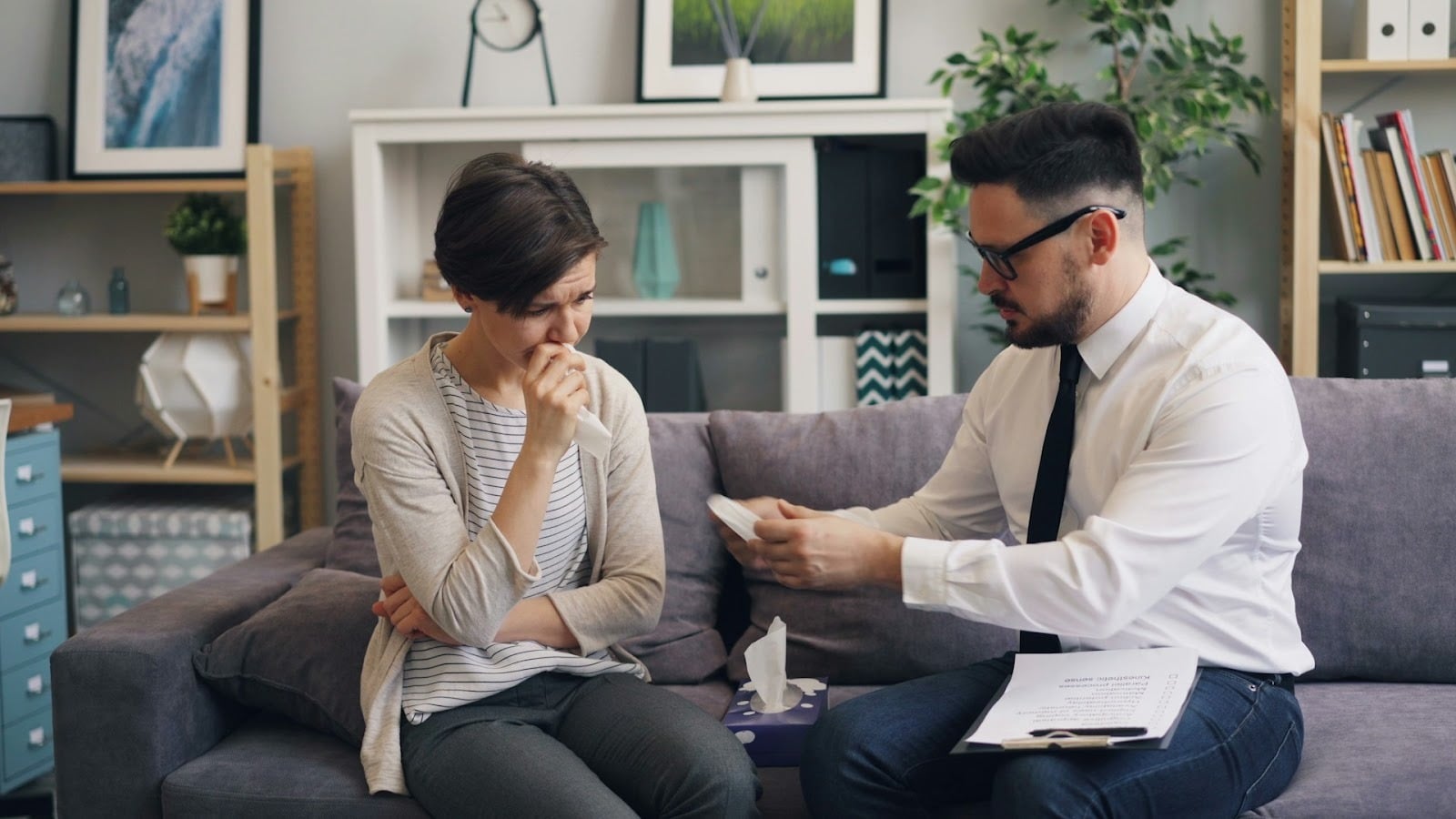 couple reviewing bills