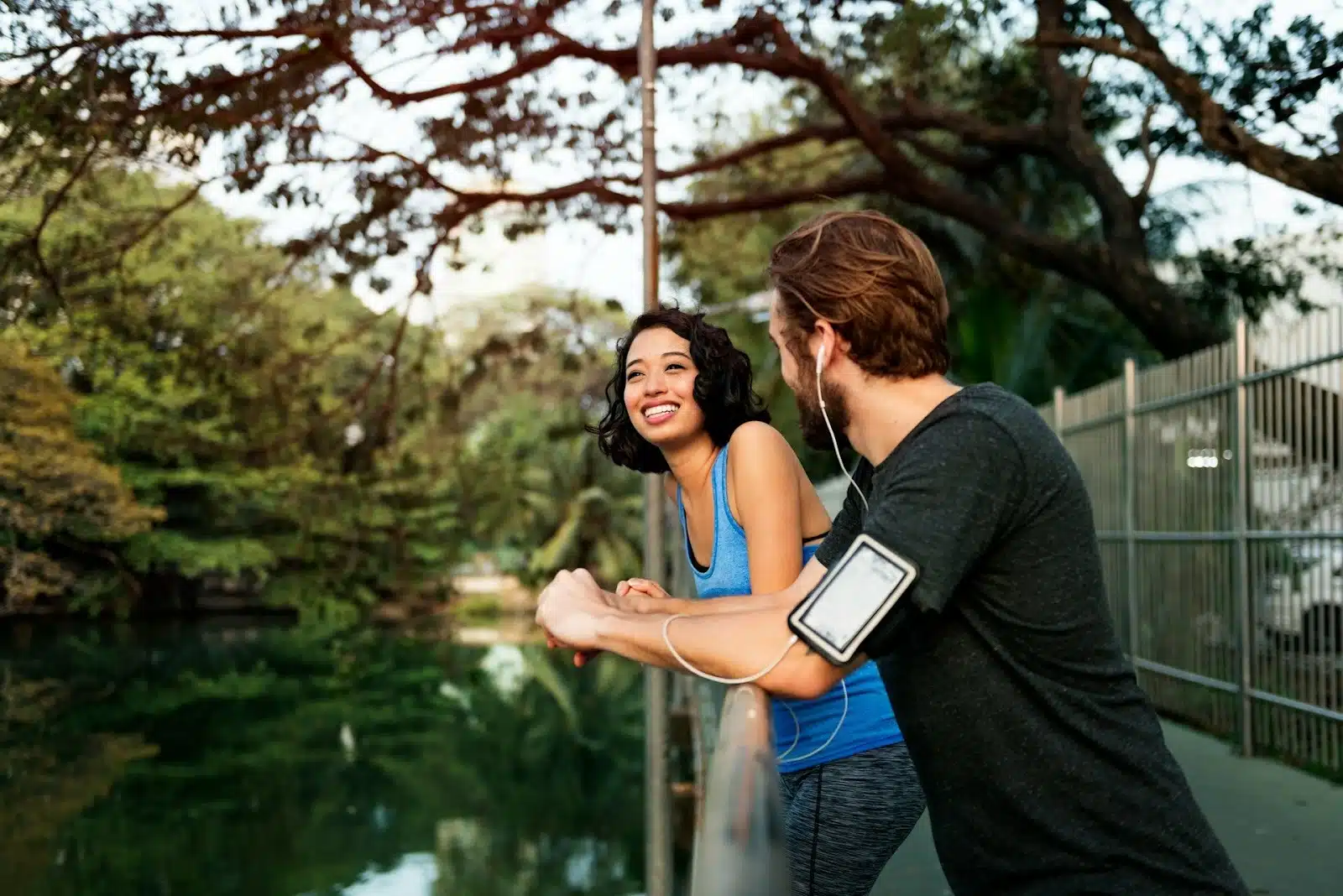 couple relaxed park