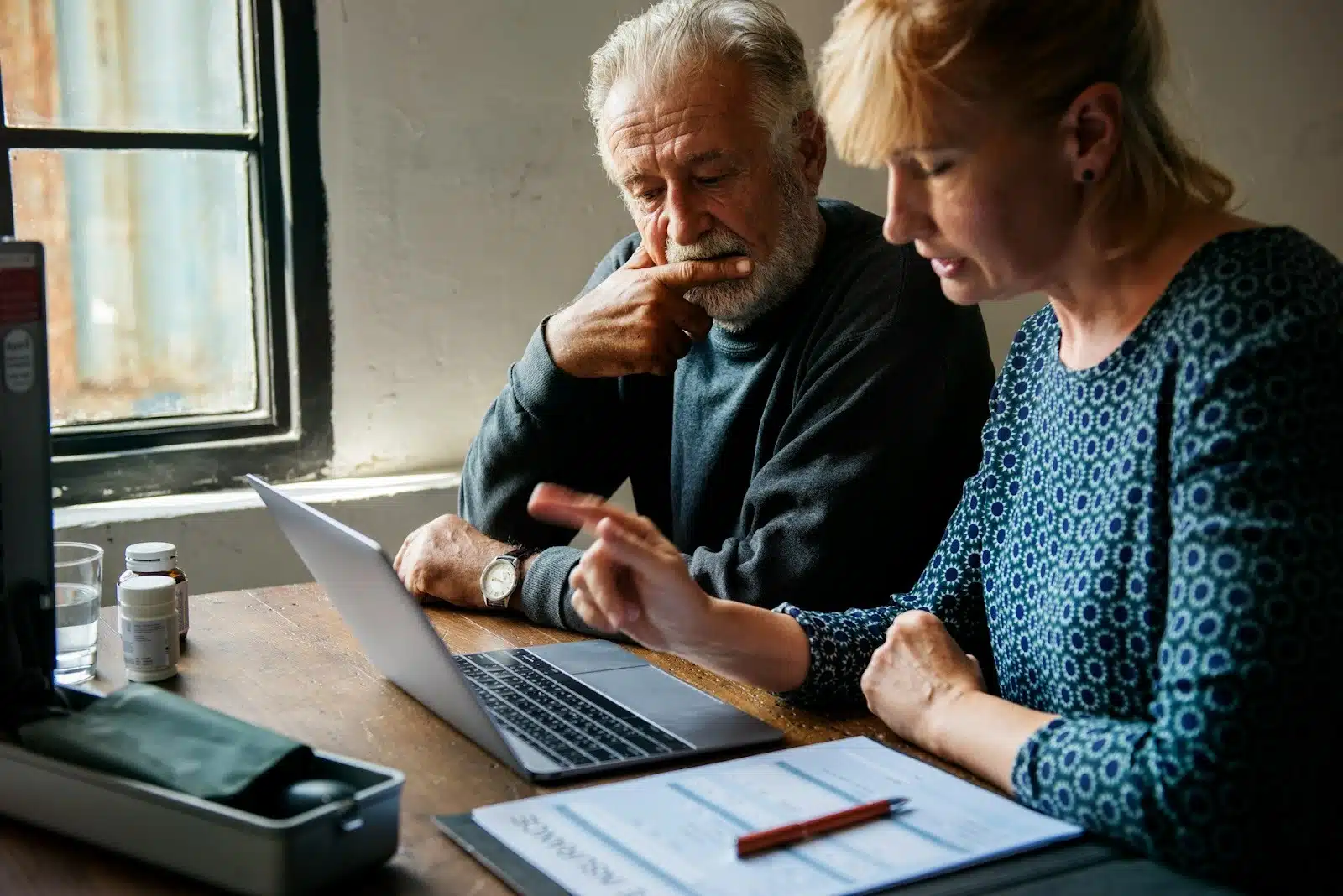 couple discussing documents