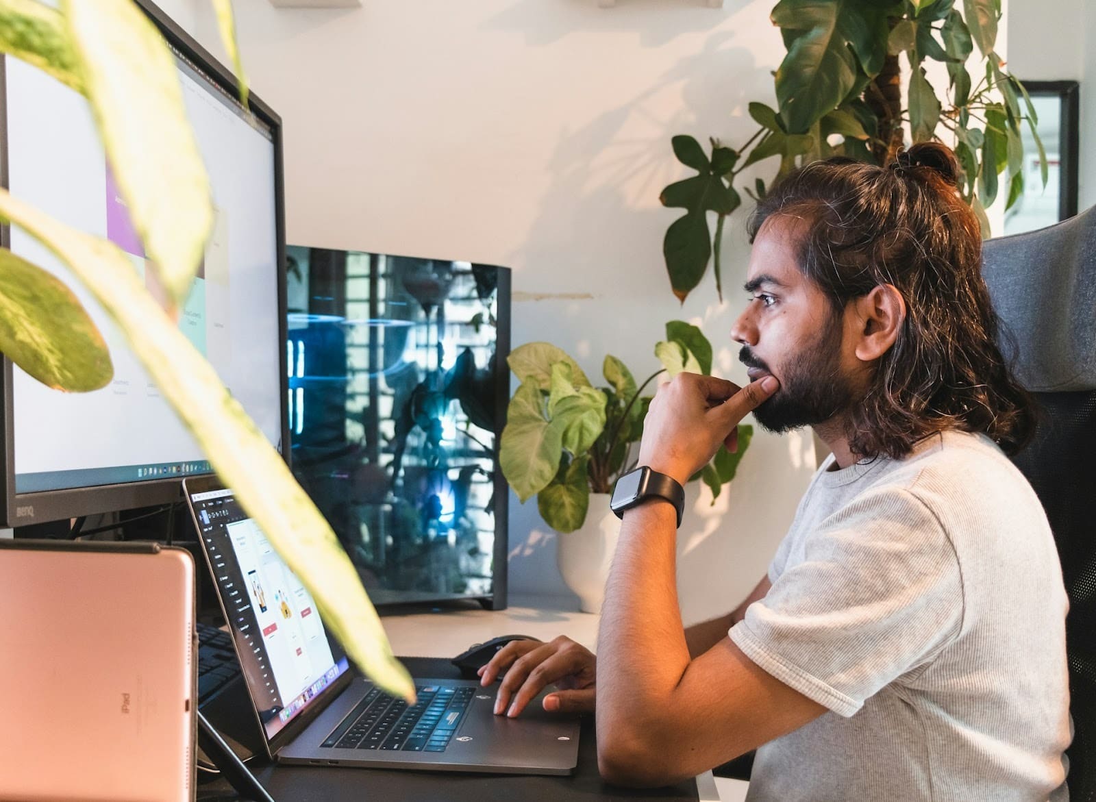 man working desk