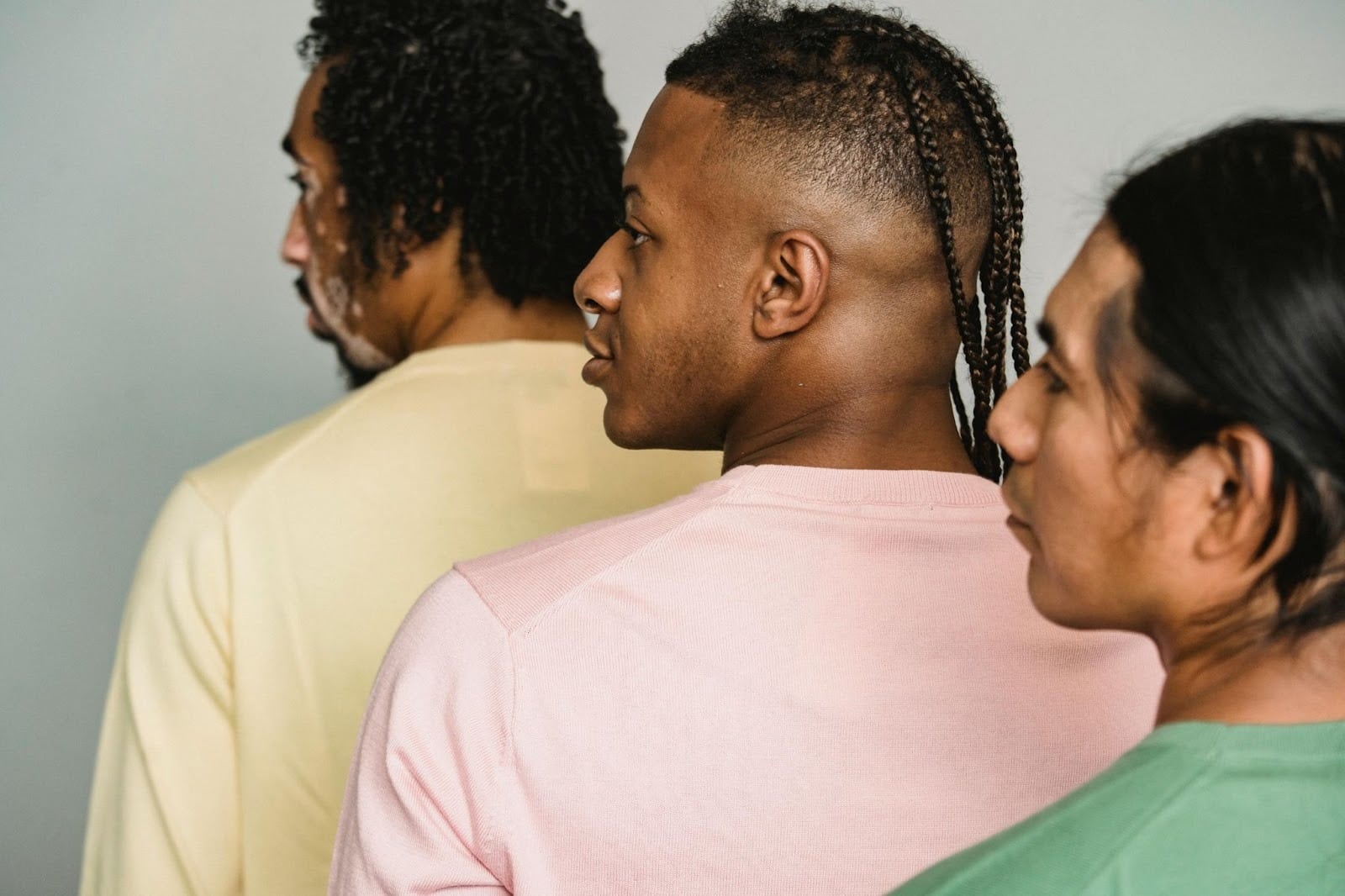 Men looking on the same direction