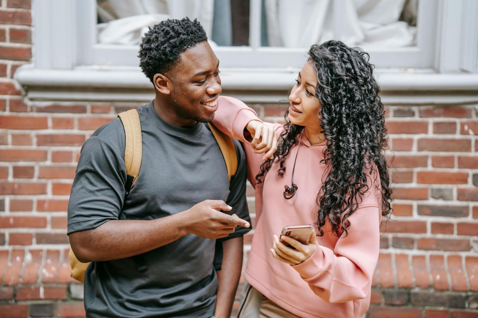 Woman close to a man