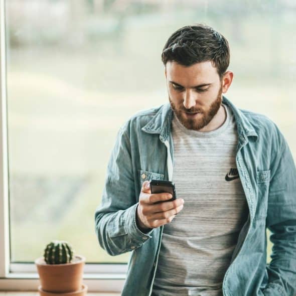person looking phone