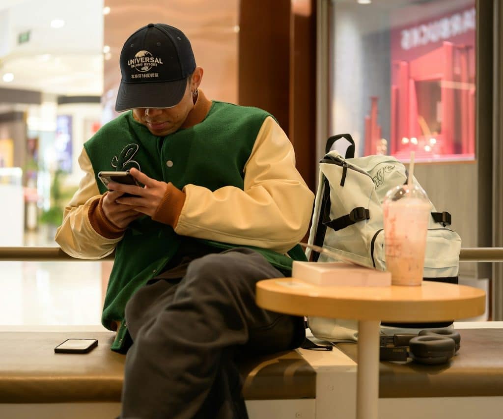 person checking phone repeatedly
