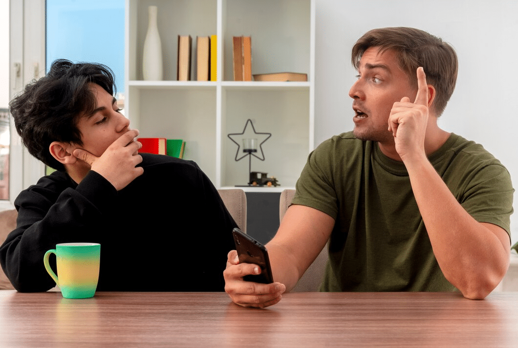 Two men having a conversation