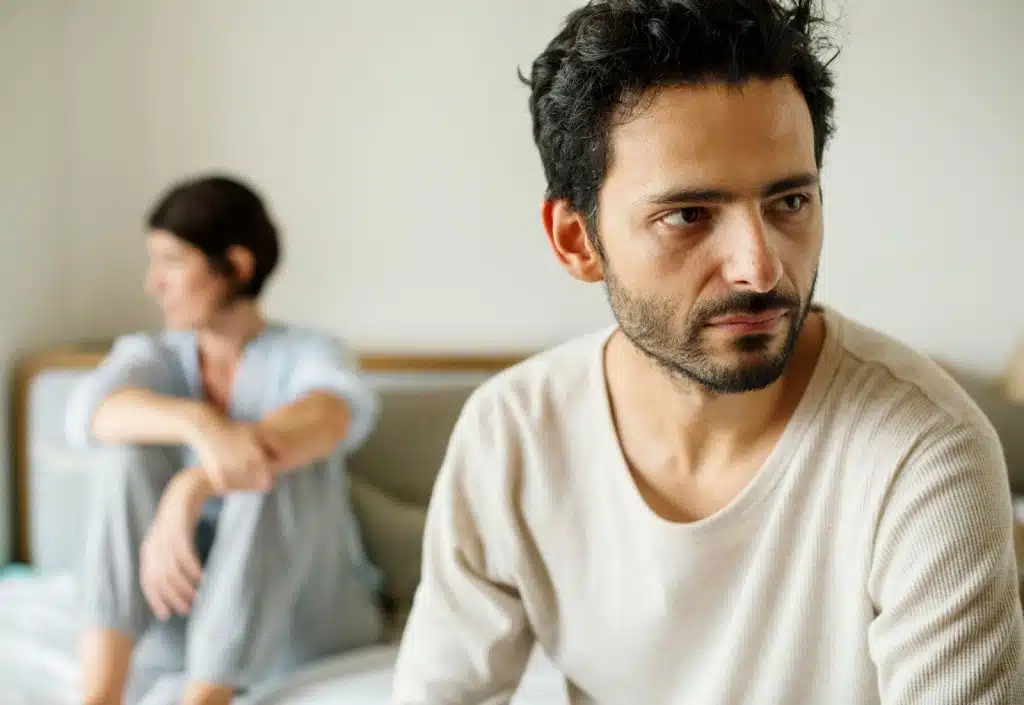 A man and woman not talking to each other