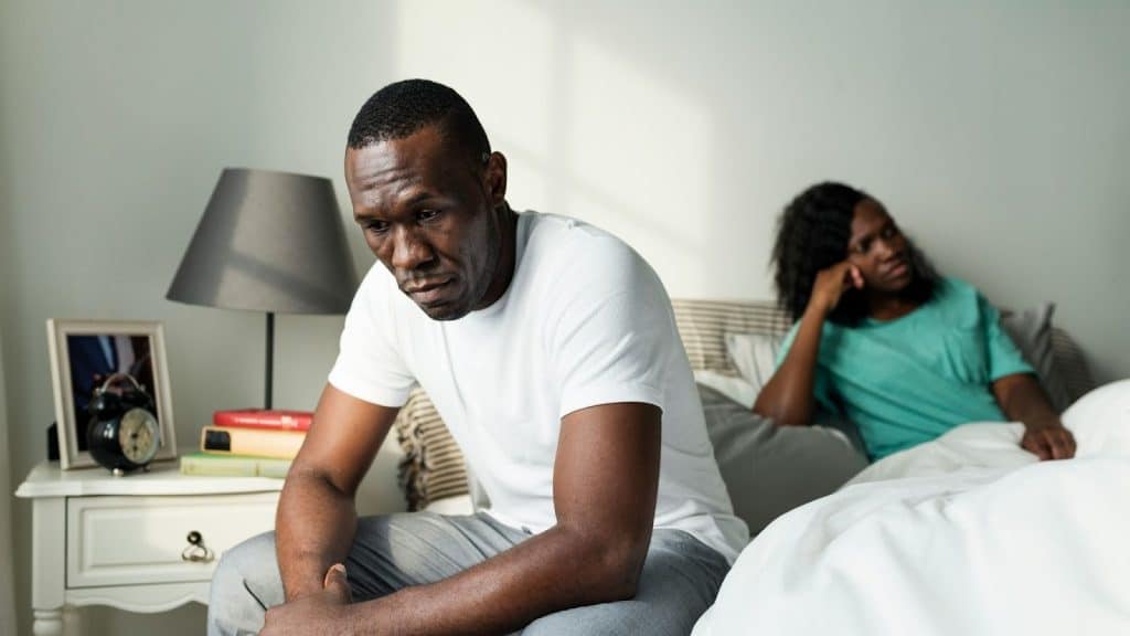 A man and woman not talking to each other