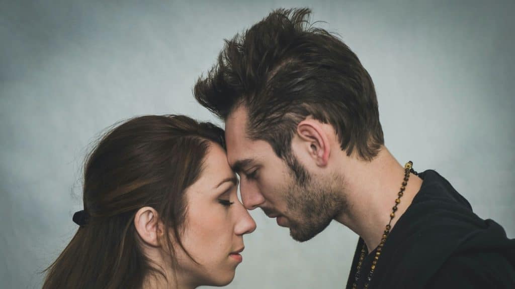A man and woman close to each other