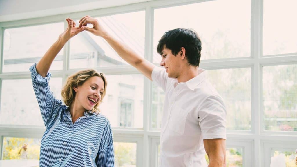 A man and woman dancing
