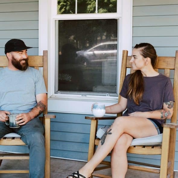 couple serious talking