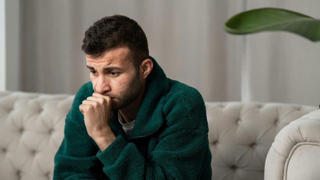 A man looking worried 