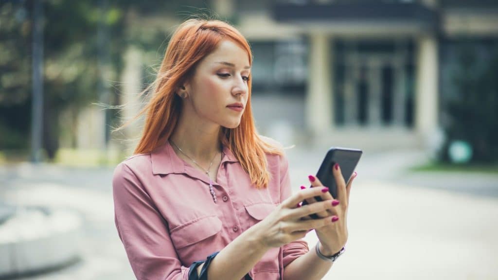 Woman using a phone 