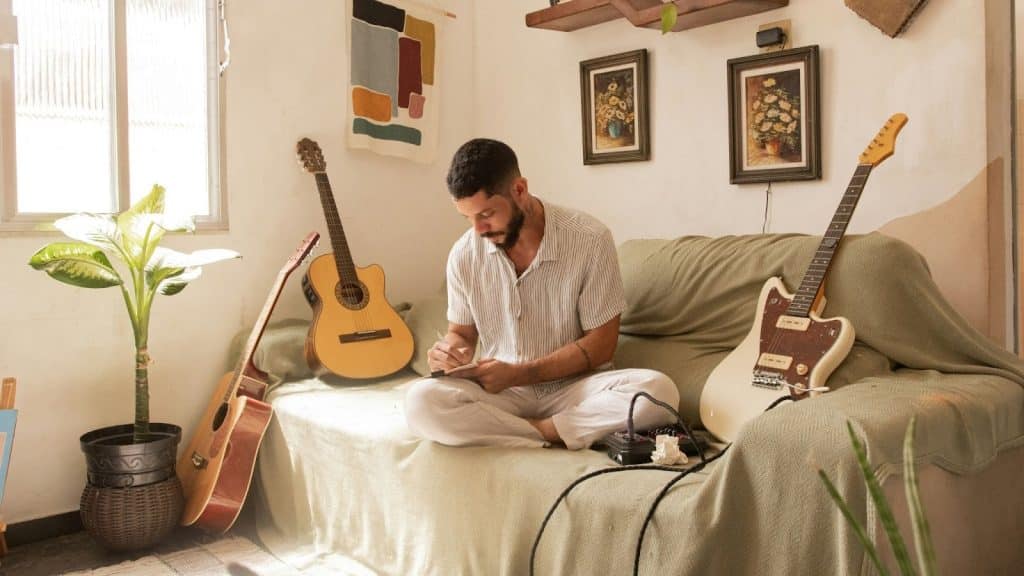 A man sitting on the couch