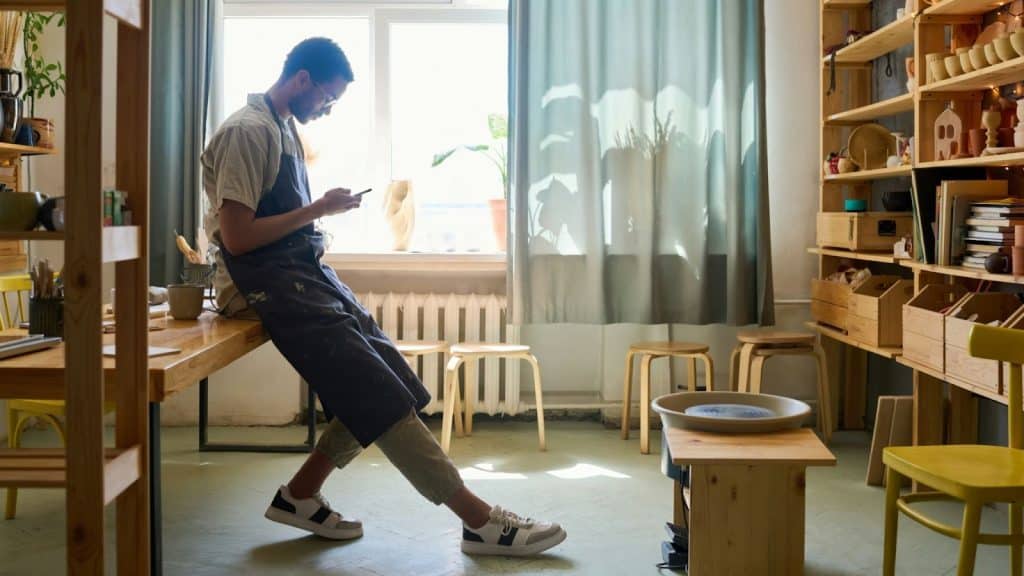 A man using a phone