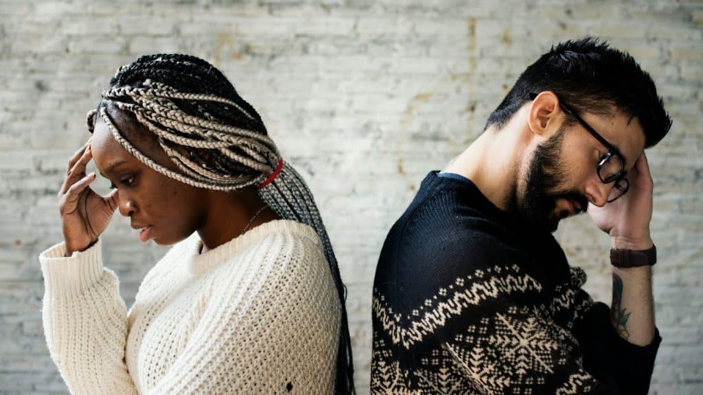 Couple thinking about their relationship