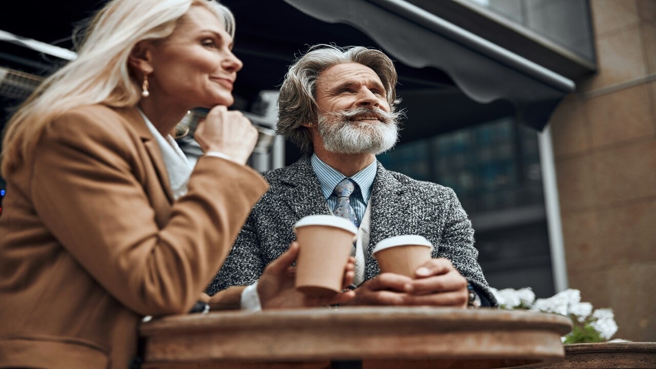 A mature couple on a date