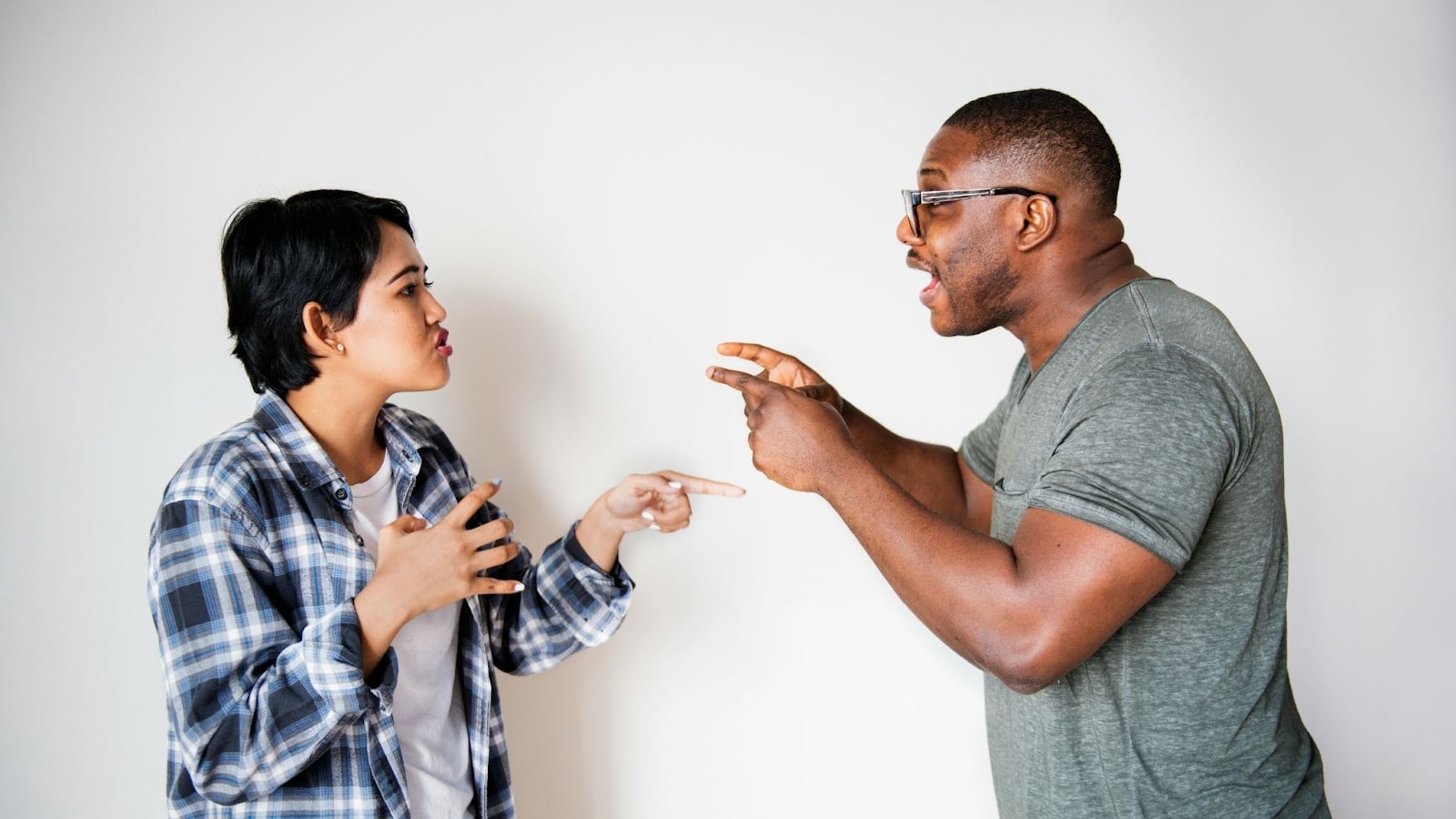 A man and a woman arguing