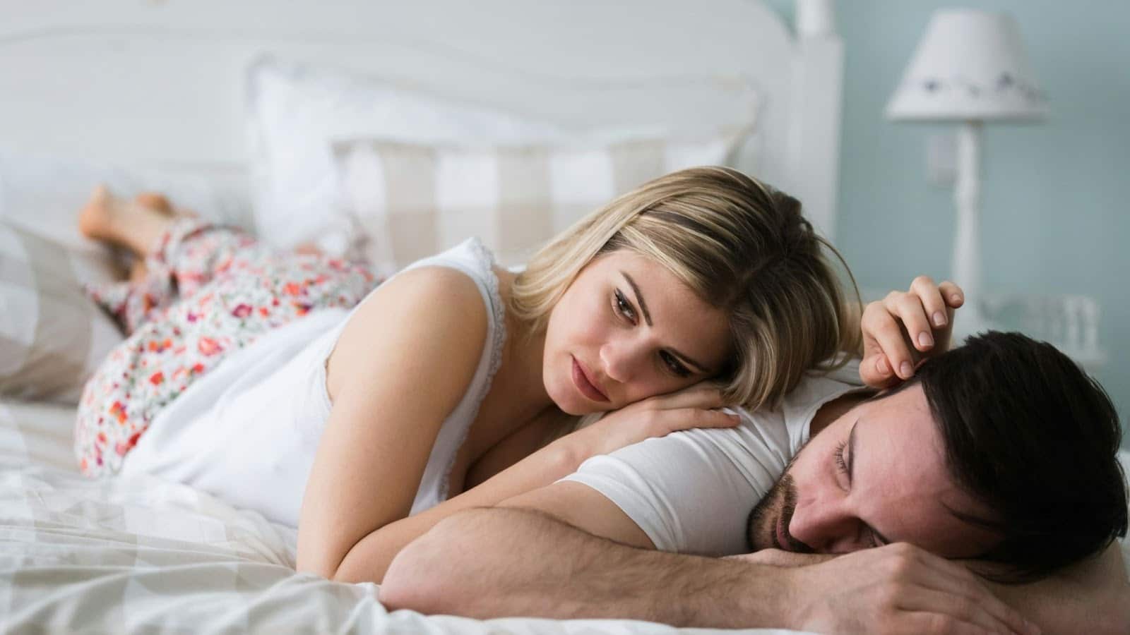 A couple on the bed