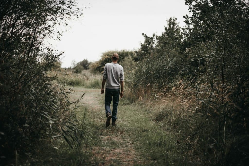 man walking away