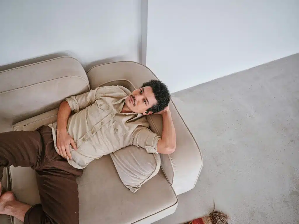 thoughtful man indoors