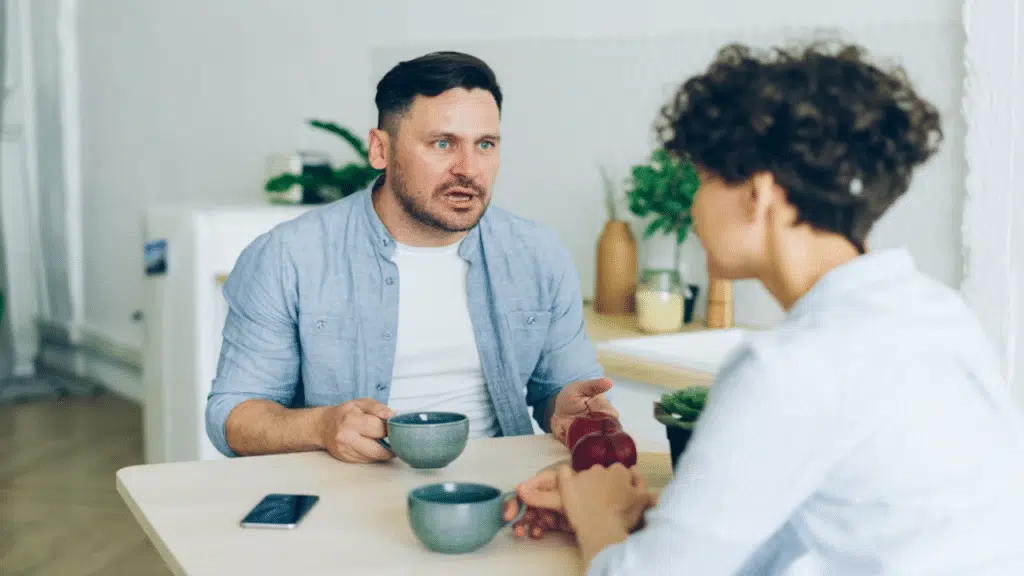 A man berating his wife