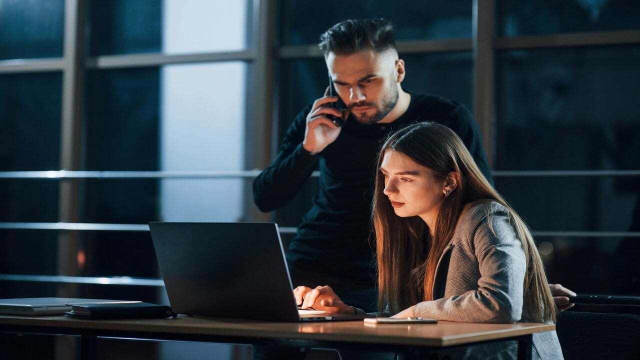 A couple working together