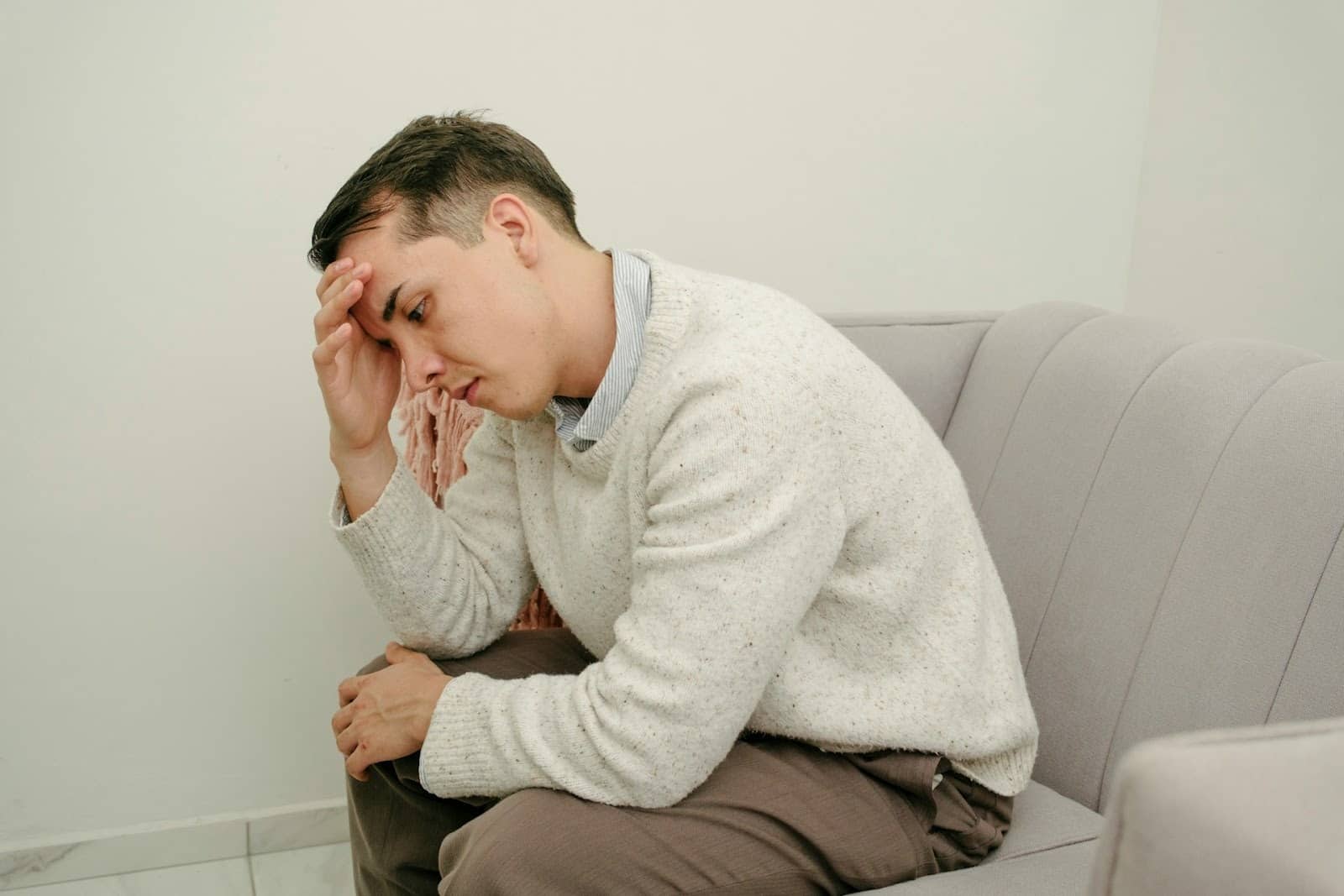 stressed man sitting