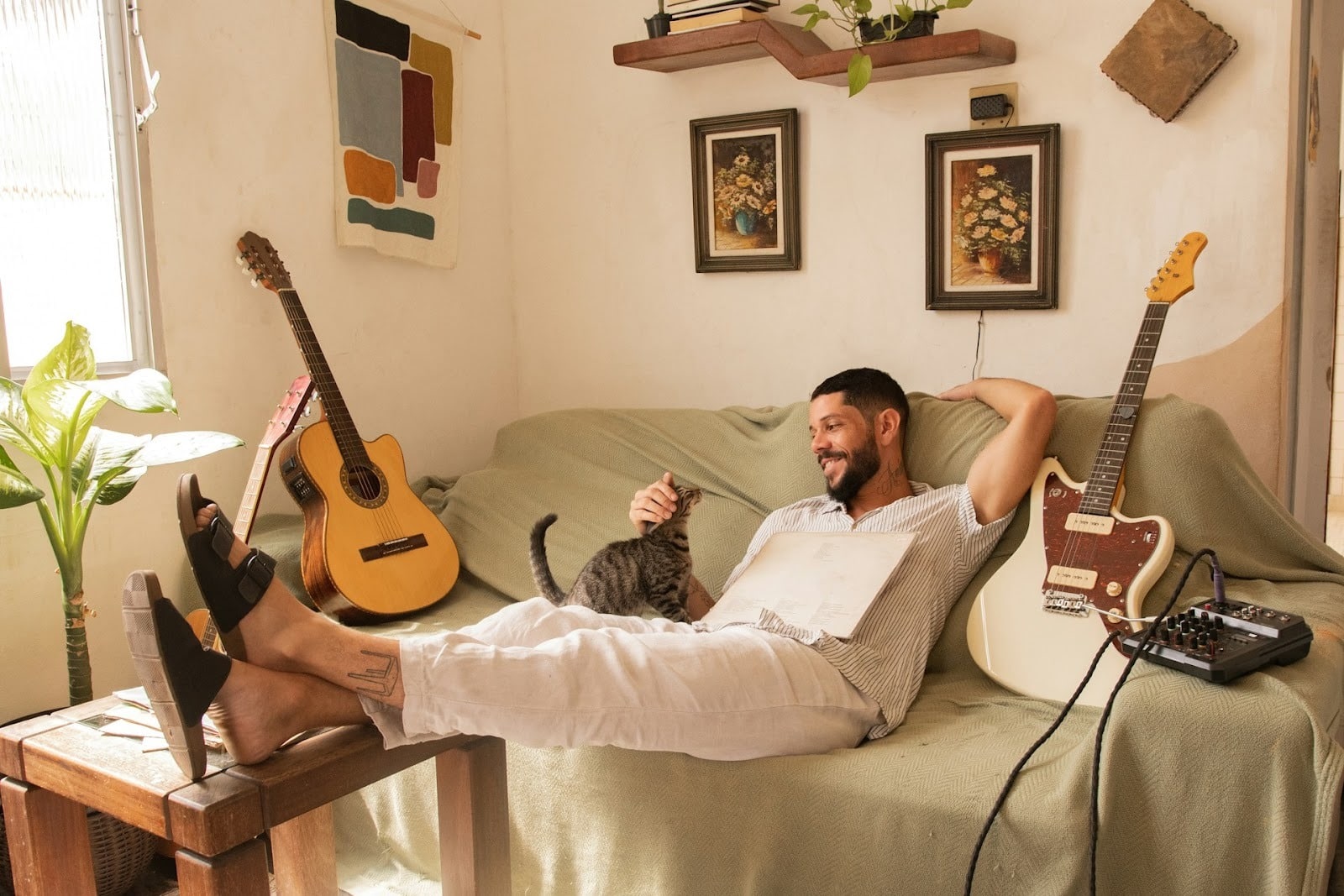 man resting quietly