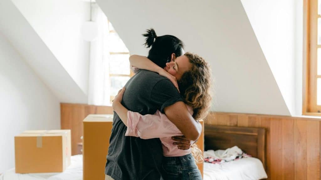 A couple hugging