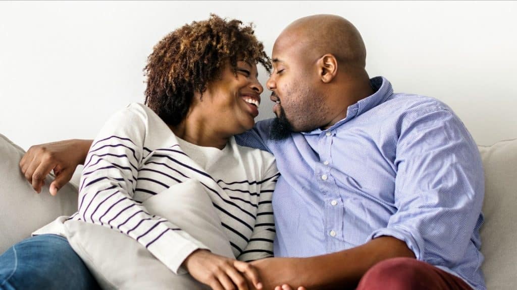 A man and woman close to each other