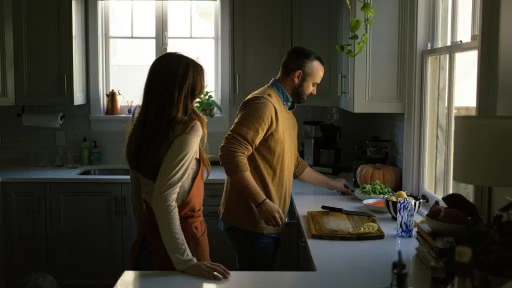 A man ignoring a woman