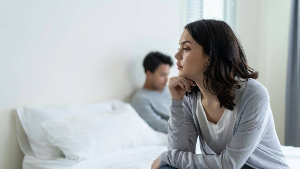 A man and woman having a relationship problem