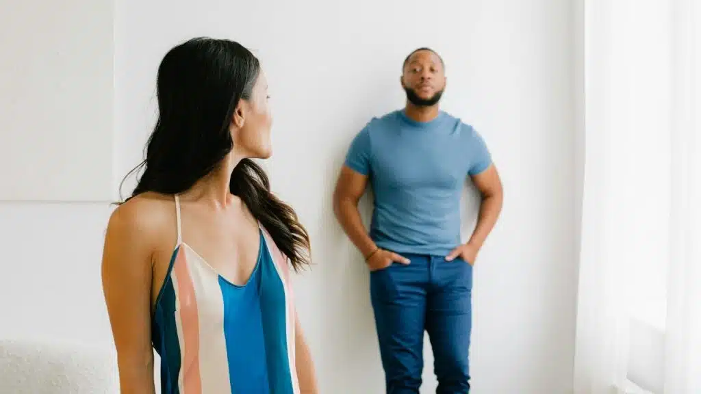 A man letting a woman to go