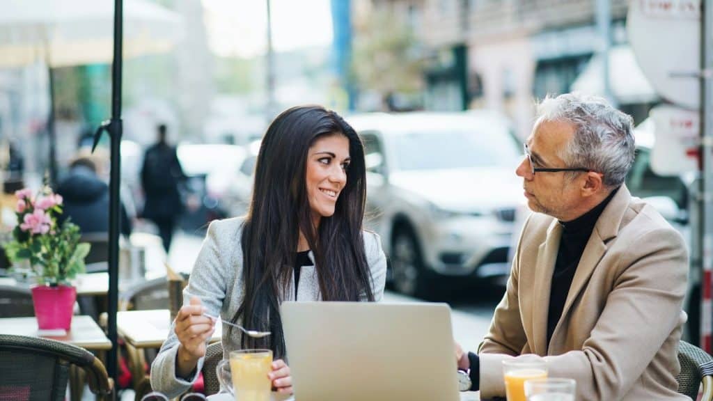A man looking serious with woman
