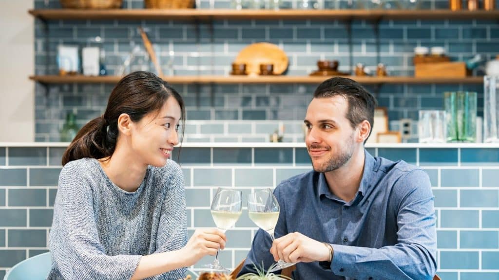 A man and woman dating