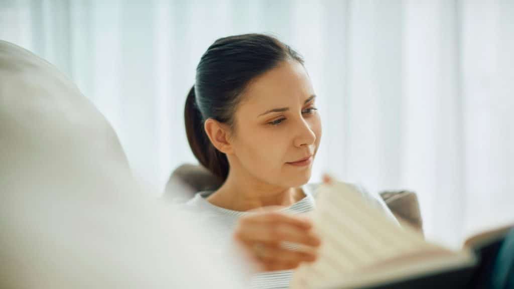 Woman reading a book