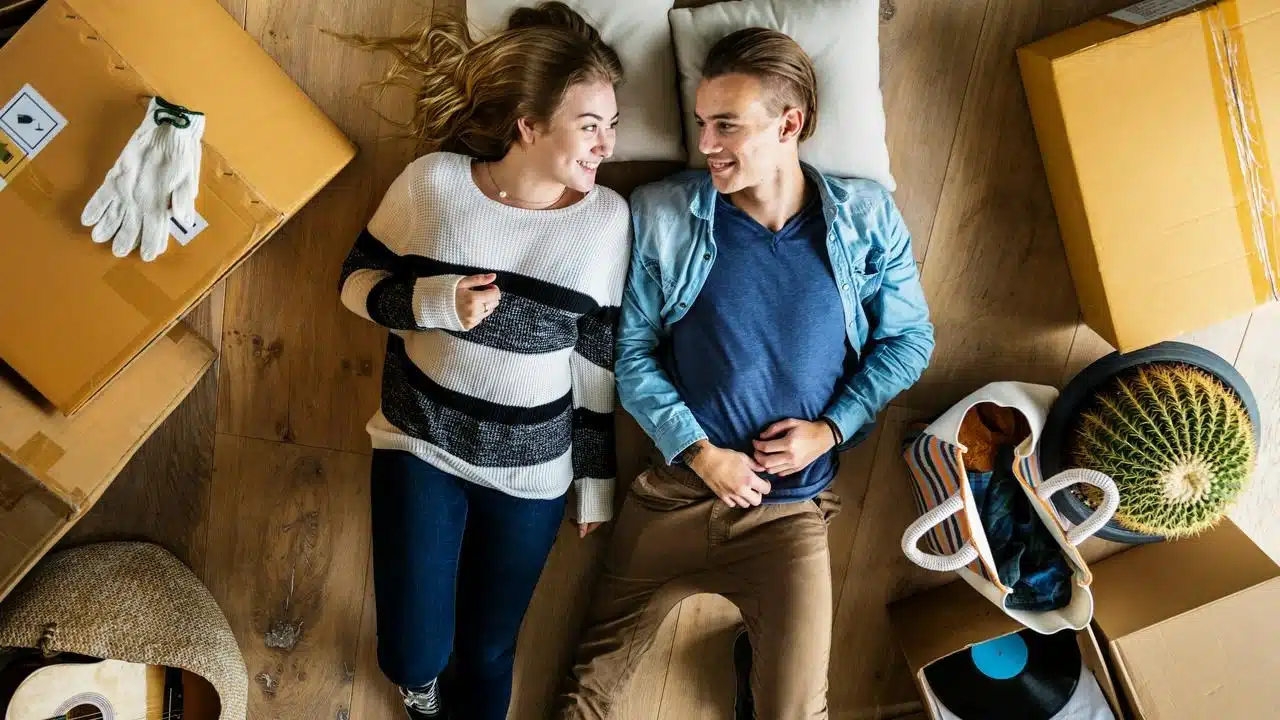 A couple lying on the floor