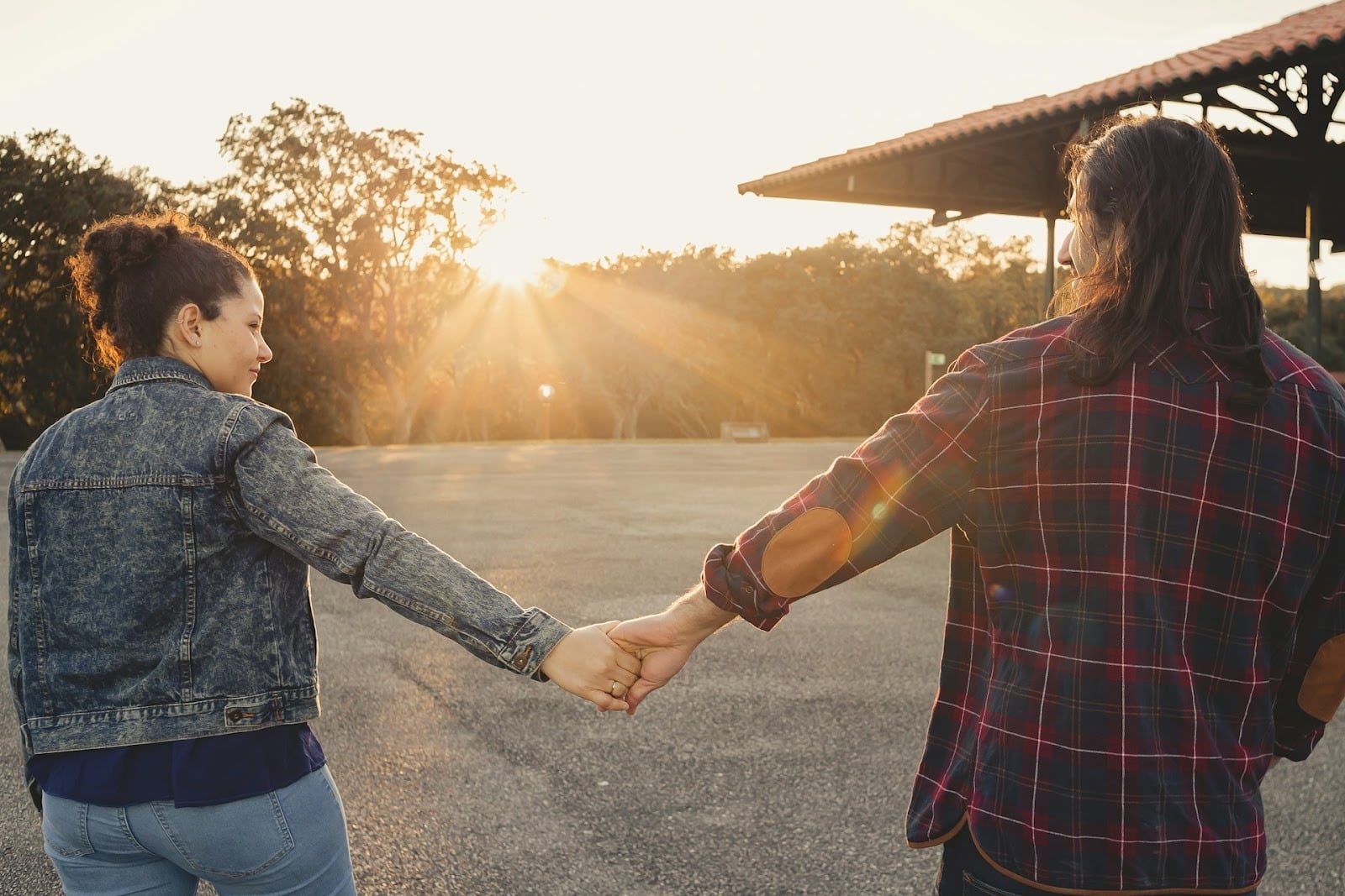couple holding hands