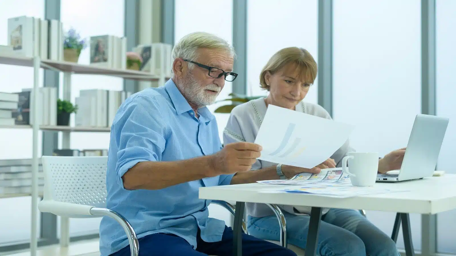 couple reviewing financial documents
