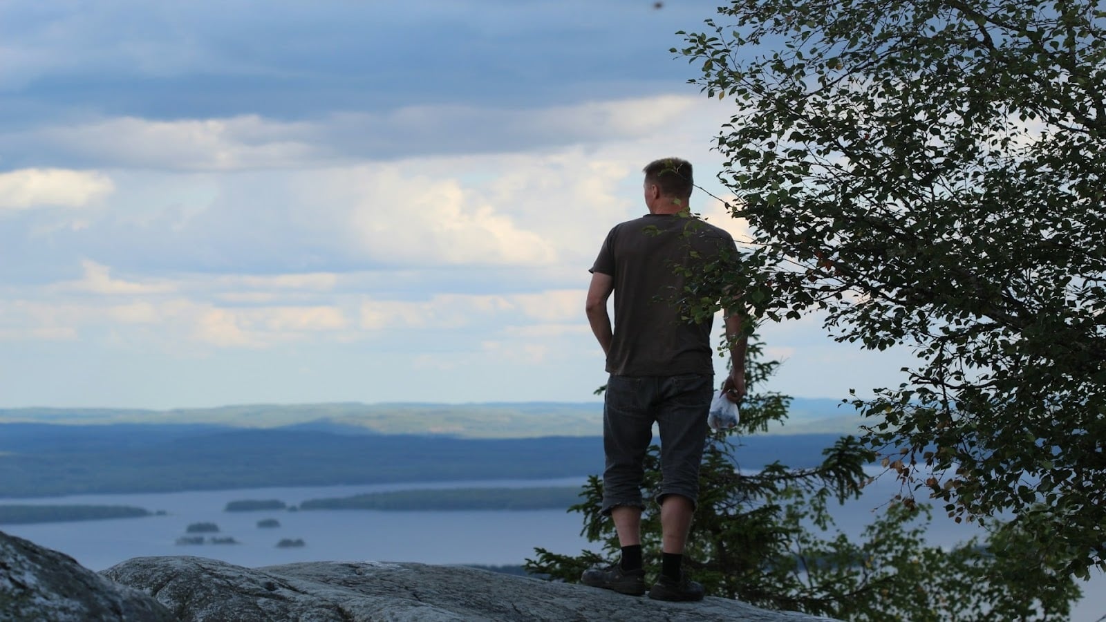 man standing alone outdoors