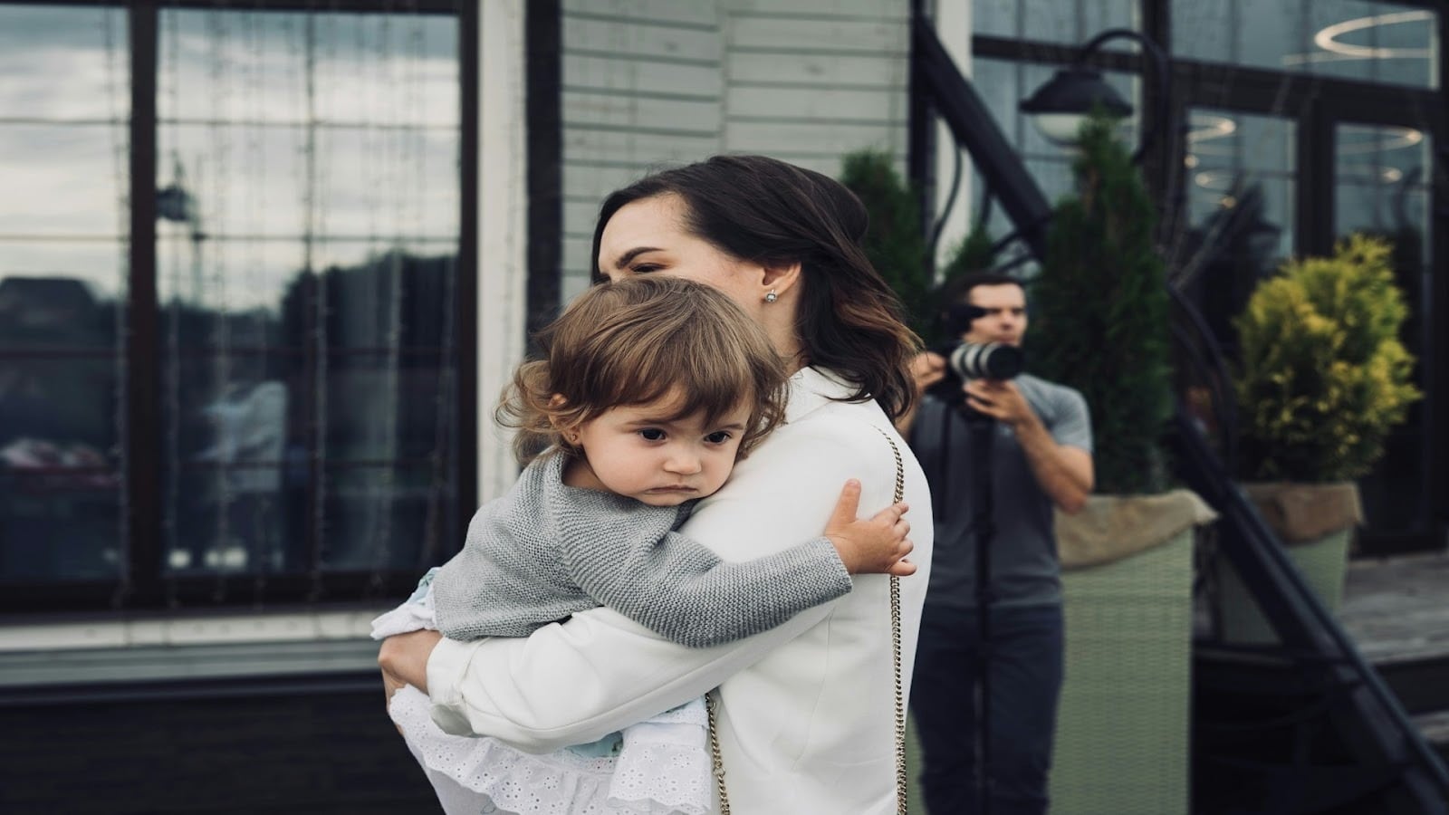 parent hugging child warmly