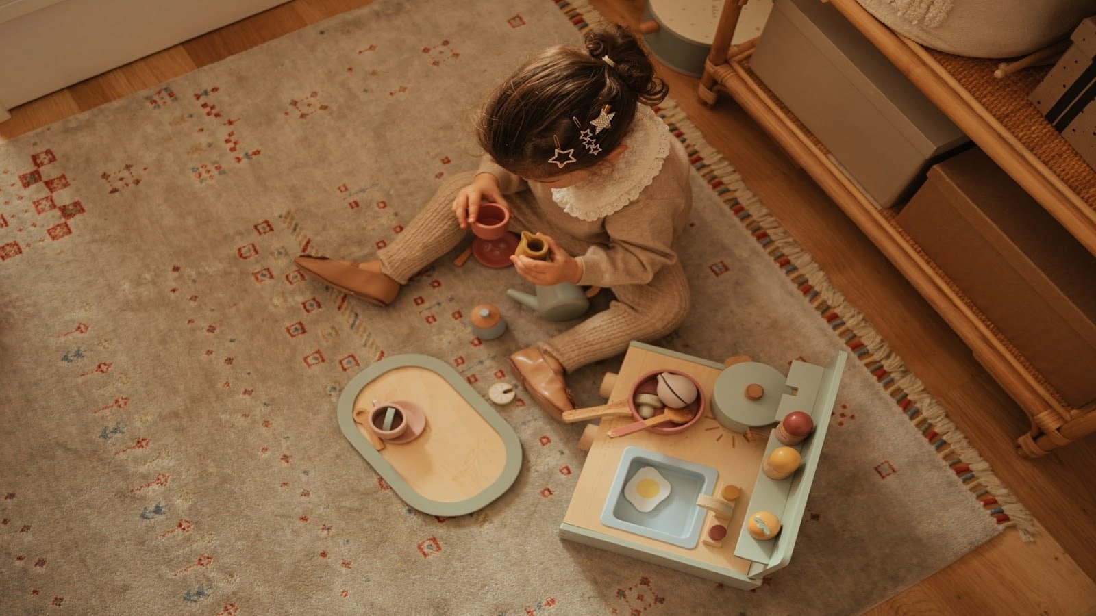 child playing alone in room