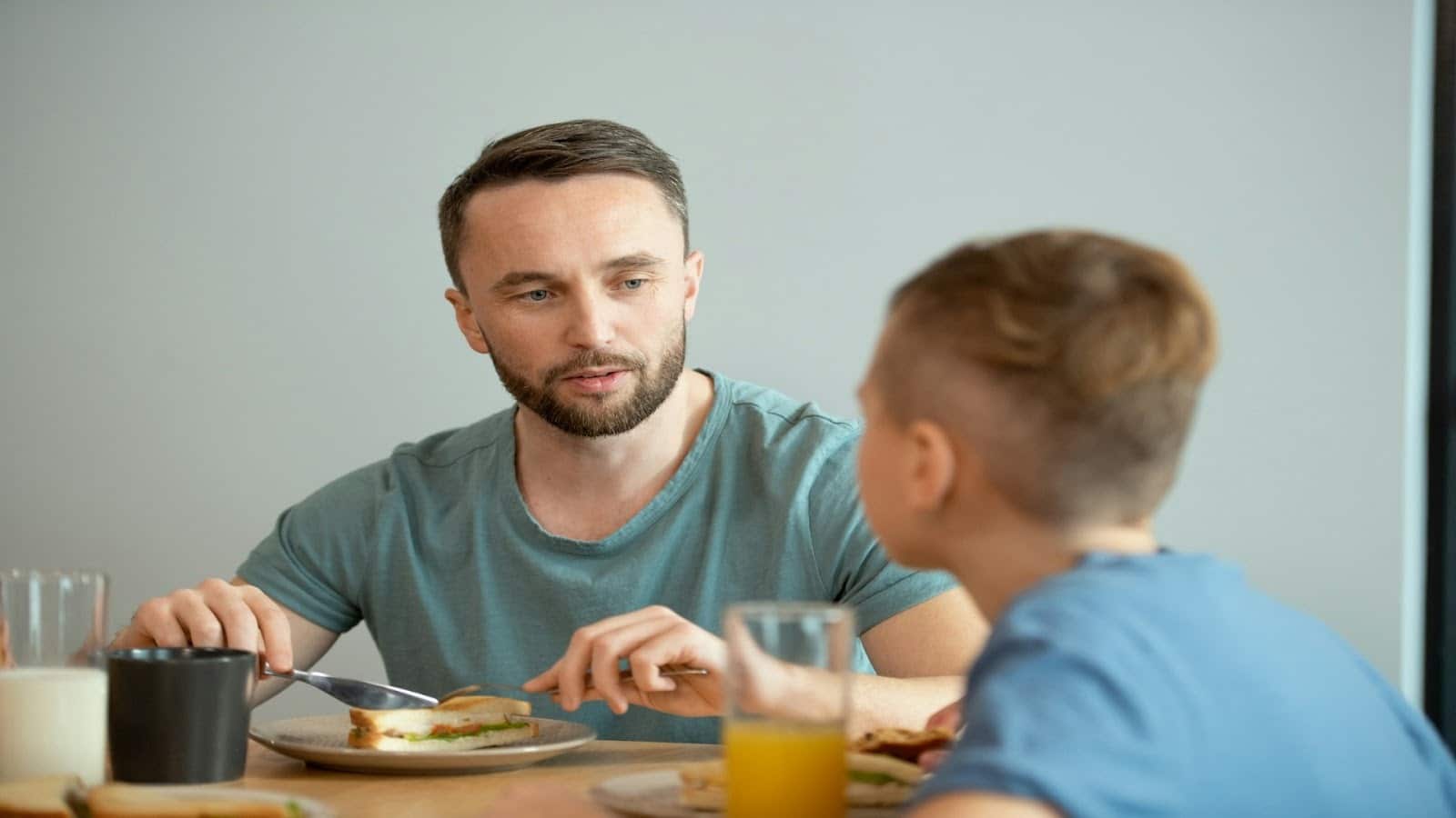 adult speaking seriously in conversation