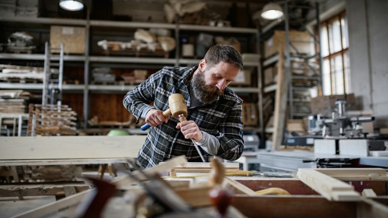A man building his own furniture